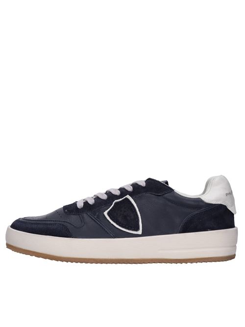 Sneakers in pelle e camoscio PHILIPPE MODEL | VNLU WX02BLU-BEIGE